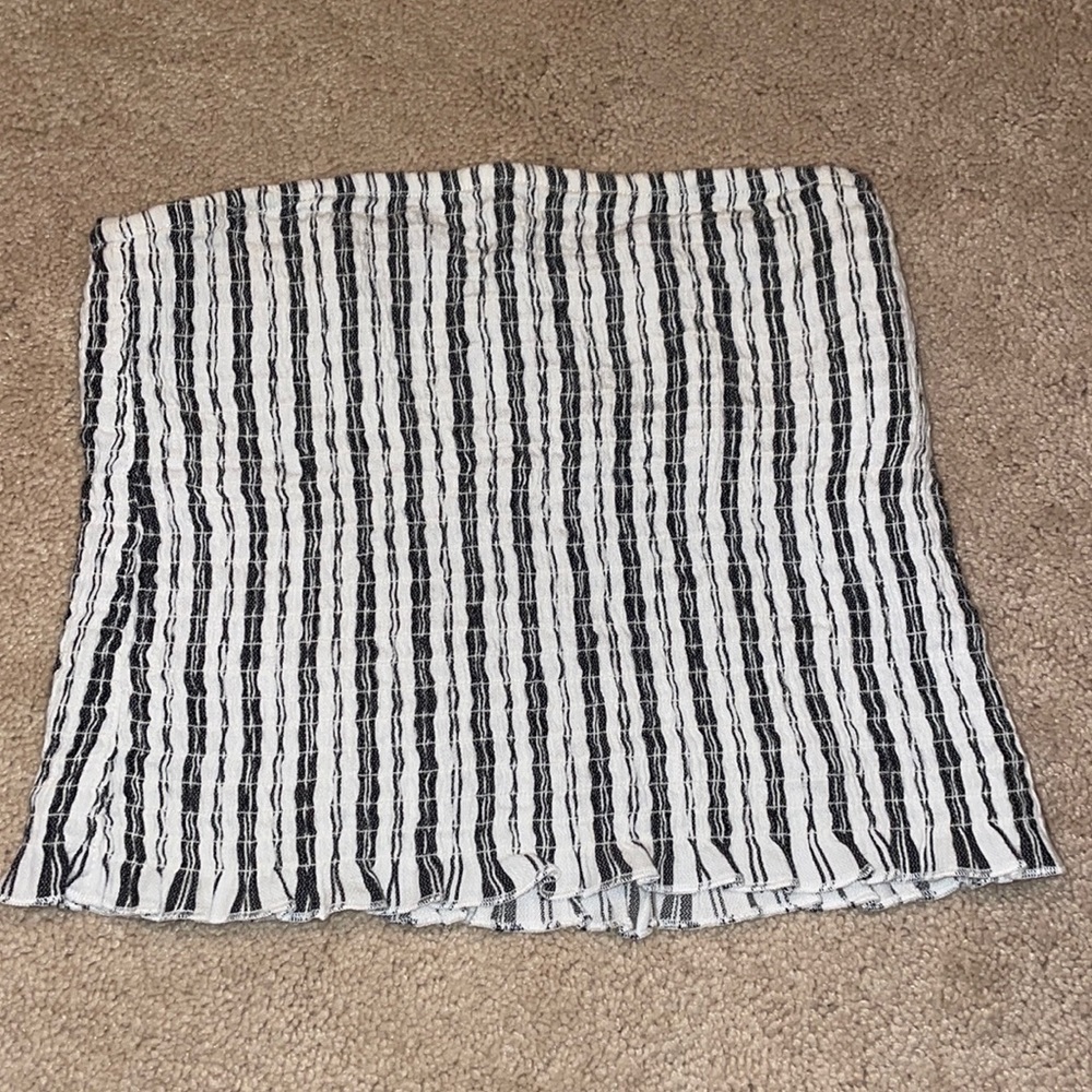 Summer Striped strapless  stretchy fitted tube top